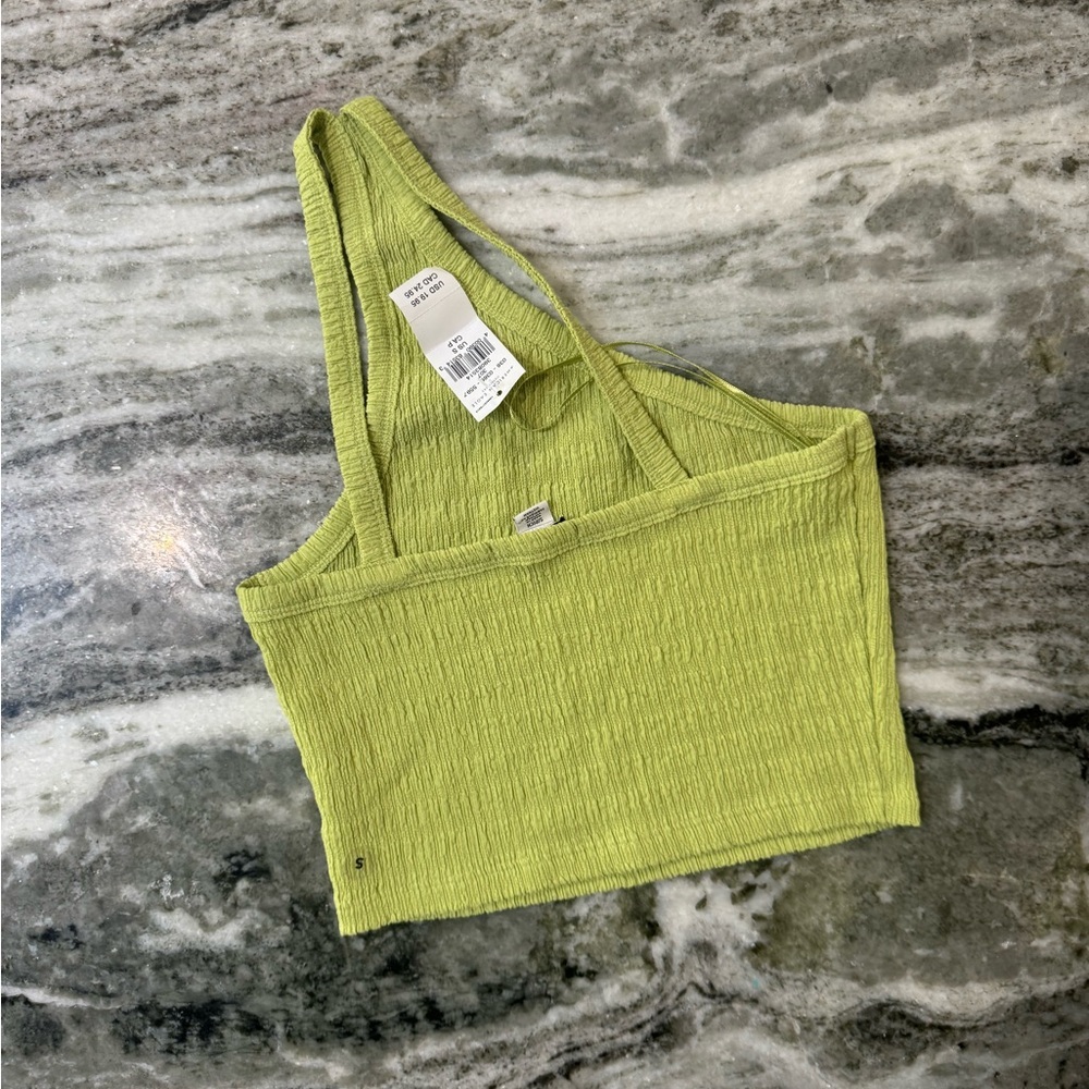 NWT American Eagle One Shoulder Top Green Size Small - Picture 3 of 3